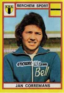 Sticker Jan Corremans - Football Belgium 1974-1975 - Panini