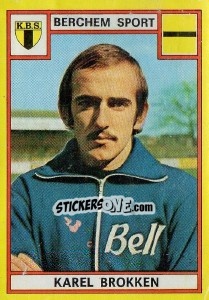 Cromo Karel Brokken - Football Belgium 1974-1975 - Panini