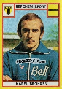 Sticker Karel Brokken - Football Belgium 1974-1975 n. 68 - Panini