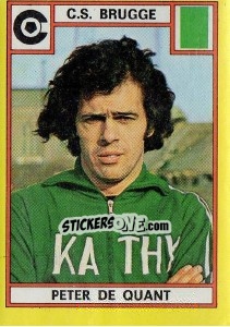 Sticker Peter de Quant - Football Belgium 1974-1975 - Panini