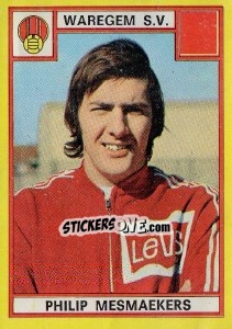 Sticker Philip Mesmaekers - Football Belgium 1974-1975 n. 312 - Panini