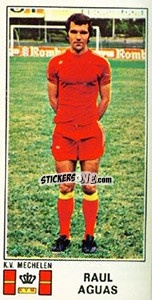 Sticker Raoul Aguas - Football Belgium 1975-1976 - Panini