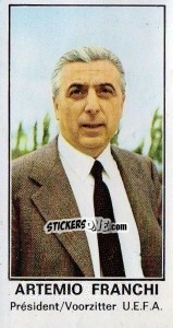 Sticker Artemio Franchi (UEFA) - Football Belgium 1975-1976 - Panini