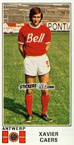 Sticker Xavier Caers - Football Belgium 1975-1976 - Panini