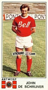 Sticker John de Schrijver - Football Belgium 1975-1976 - Panini