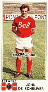 Figurina John de Schrijver - Football Belgium 1975-1976 - Panini