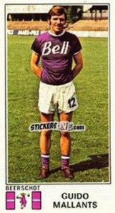 Sticker Guido Mallants - Football Belgium 1975-1976 - Panini
