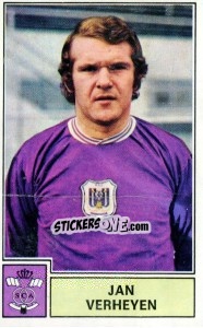 Sticker Jan Verheyen - Football Belgium 1972-1973 n. 16 - Panini
