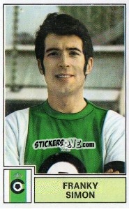 Sticker Franky Simon - Football Belgium 1972-1973 - Panini