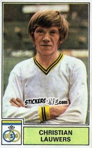 Sticker Christian Lauwers - Football Belgium 1972-1973 - Panini
