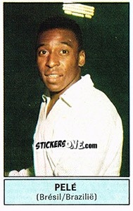 Sticker Pele (Brazil) - Football Belgium 1972-1973 - Panini