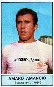 Sticker Amaro Amancio (Spain) - Football Belgium 1972-1973 - Panini