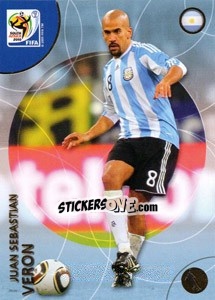 Sticker Juan Sebastián Verón - FIFA World Cup South Africa 2010. Premium cards - Panini