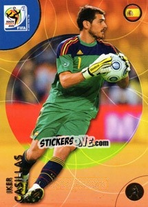 Sticker Íker Casillas - FIFA World Cup South Africa 2010. Premium cards - Panini