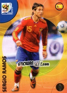 Sticker Sergio Ramos - FIFA World Cup South Africa 2010. Premium cards n. 93 - Panini