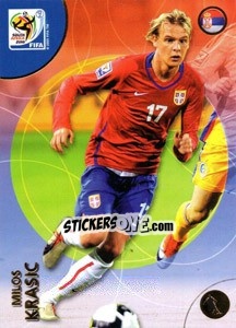 Sticker Miloš Krasic - FIFA World Cup South Africa 2010. Premium cards - Panini