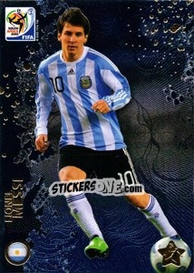 Sticker Lionel Messi - FIFA World Cup South Africa 2010. Premium cards n. 44 - Panini