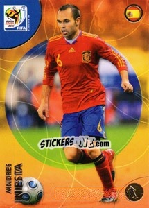 Cromo Andrés Iniesta - FIFA World Cup South Africa 2010. Premium cards - Panini