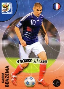 Sticker Karim Benzema - FIFA World Cup South Africa 2010. Premium cards n. 110 - Panini