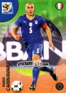 Sticker Fabio Cannavaro - FIFA World Cup South Africa 2010. Premium cards - Panini