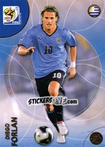 Sticker Diego Forlán - FIFA World Cup South Africa 2010. Premium cards - Panini