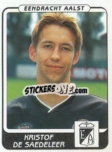 Cromo Kristof de Saedeleer - Football Belgium 2001-2002 n. 14 - Panini