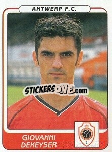 Sticker Giovanni Dekeyser - Football Belgium 2001-2002 n. 58 - Panini