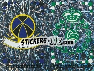 Sticker Badge F.C. Denderleeuw / Badge K.F.C. Dessel Sport - Football Belgium 2001-2002 n. 370 - Panini