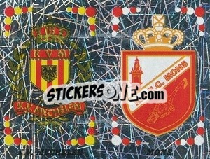 Sticker Badge K.V. Mechelen / Badge Mons - Football Belgium 2001-2002 n. 382 - Panini