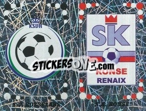 Sticker Badge S.V. Roeselare / Badge S.K. Ronse - Football Belgium 2001-2002 n. 385 - Panini
