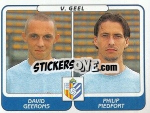 Sticker David Geeroms / Philip Piedfort - Football Belgium 2001-2002 n. 423 - Panini