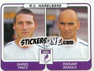 Sticker Daniel Maes / Marijan Bakula - Football Belgium 2001-2002 n. 425 - Panini