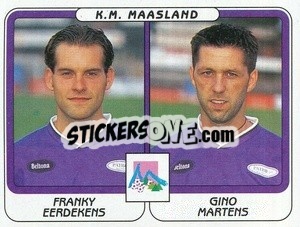 Sticker Franky Eerdekens / Gino Martens - Football Belgium 2001-2002 n. 451 - Panini