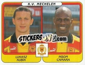 Sticker Lukasz Kubik / Ngom Camara - Football Belgium 2001-2002 n. 457 - Panini