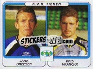 Sticker Jaak Dreesen / Kris Vranckx - Football Belgium 2001-2002 n. 484 - Panini