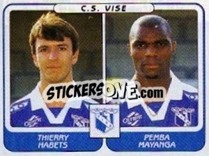 Sticker Thierry Habets / Pemba Mayanga - Football Belgium 2001-2002 n. 501 - Panini