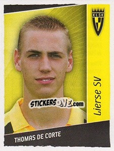 Sticker Thomas De Corte - Football Belgium 2006-2007 - Panini