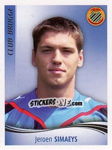 Cromo Jeroen Simaeys - Football Belgium 2009-2010 n. 74 - Panini