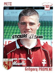 Figurina Gregory Proment - FOOT 1998-1999 n. 186 - Panini