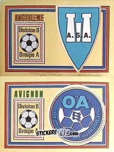 Sticker Ecusson A.S. Angouleme / Olympique Avignonnais - Football France 1980-1981 n. 341 - Panini