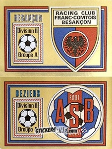Sticker Ecusson R.C. Besancon / A.S. Beziers - Football France 1980-1981 n. 354 - Panini