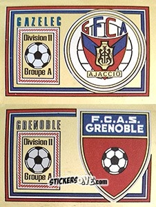 Sticker Ecusson F.C. Ajaccien / F.C.A.S. Grenoble - Football France 1980-1981 n. 380 - Panini