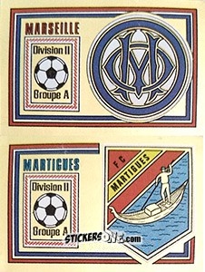 Sticker Ecusson Olympique Marseille / F.C. Martigues - Football France 1980-1981 n. 406 - Panini