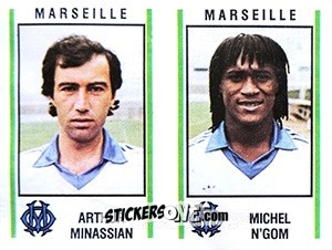 Sticker Arthur Minassian /  Michel N'Gom - Football France 1980-1981 n. 411 - Panini