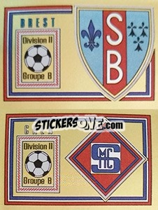 Sticker Ecusson Stade Brestois / Stade Malherbe Caennais - Football France 1980-1981 n. 471 - Panini