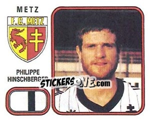 Sticker Philippe Hinschberger - Football France 1981-1982 - Panini