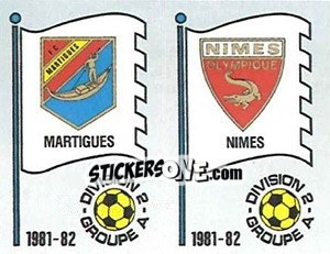 Sticker Ecusson F.C. Martigues / Nimes Olympique - Football France 1981-1982 n. 342 - Panini