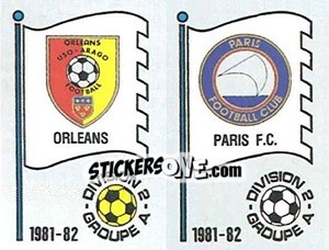 Sticker Ecusson U.S. Orelans / Paris F.C. - Football France 1981-1982 n. 343 - Panini