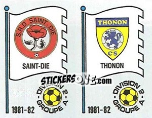 Figurina Ecusson S.R. Deodatiens Saint-Die / C.S. Thonon - Football France 1981-1982 - Panini
