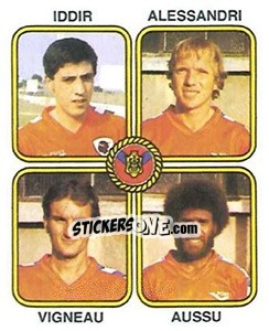 Cromo Rabah Iddir / Jean-Noel Luccioni / Michel Vigneau / Pierre Aussu - Football France 1981-1982 - Panini